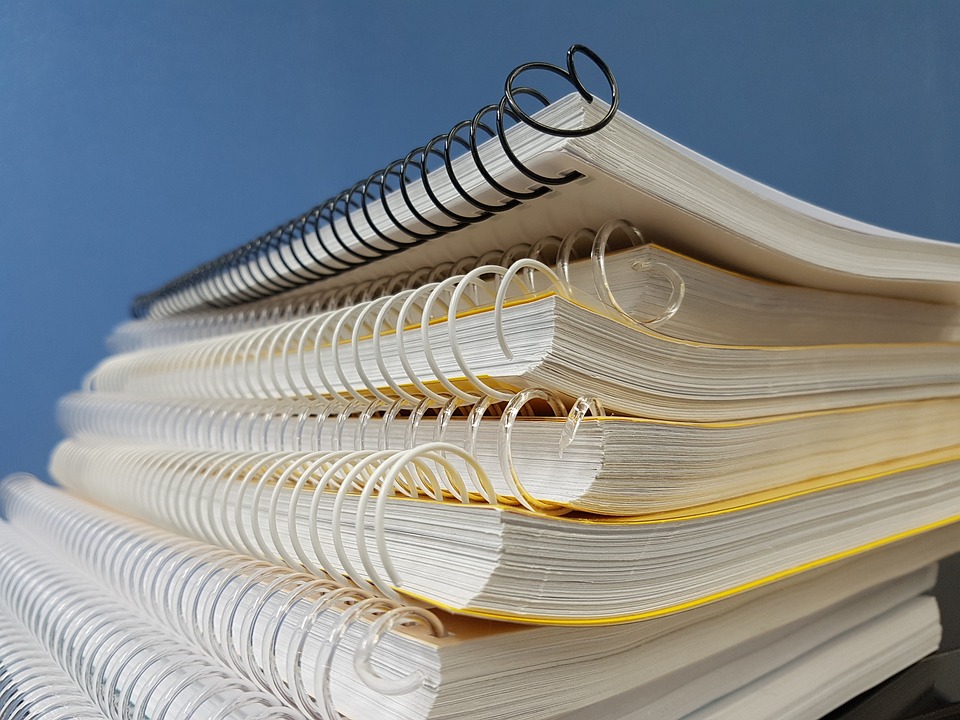 Image of stack of spiral notebooks