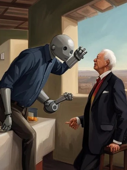 robot sharing vicious office gossip